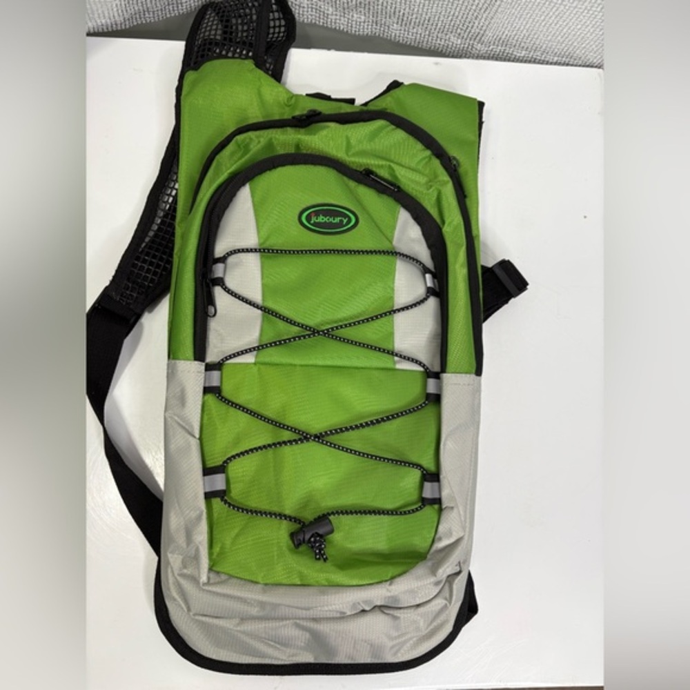 Juboury Green and Gray Men's Waterhose Hydration Backpack, NWOT